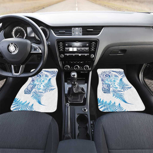 New Zealand Sea Animals Car Mats with Maori Koru Tribal Tattoo and Silver Ferns Galaxy Style
