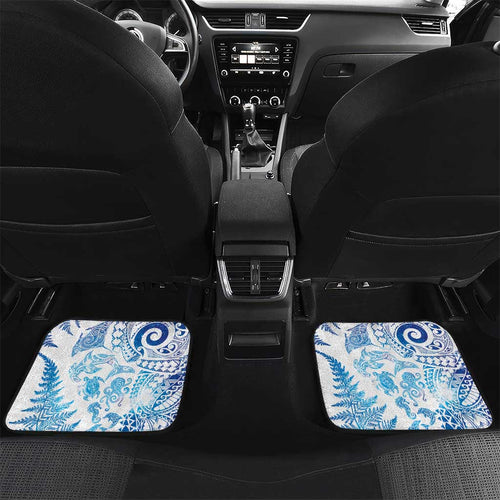 New Zealand Sea Animals Car Mats with Maori Koru Tribal Tattoo and Silver Ferns Galaxy Style