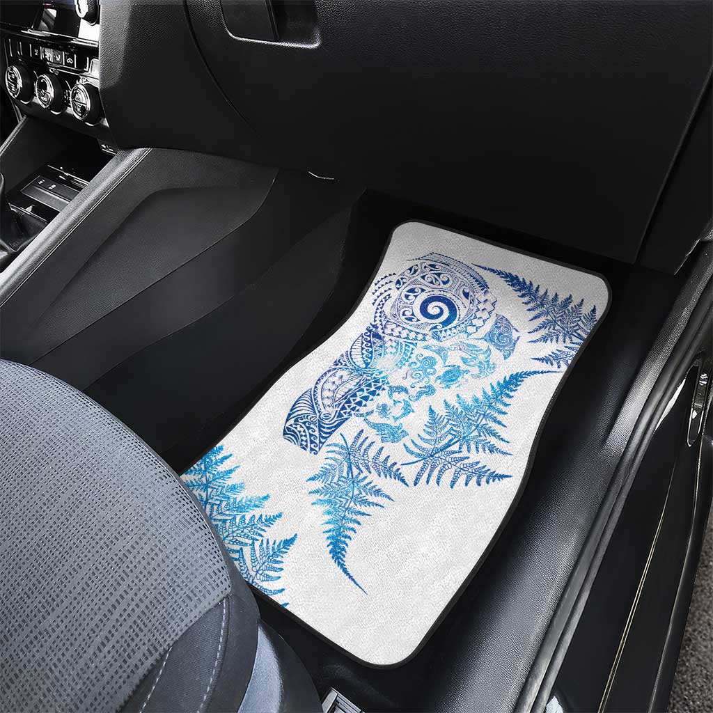 New Zealand Sea Animals Car Mats with Maori Koru Tribal Tattoo and Silver Ferns Galaxy Style