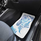 New Zealand Sea Animals Car Mats with Maori Koru Tribal Tattoo and Silver Ferns Galaxy Style