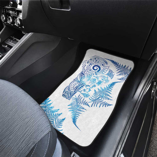 New Zealand Sea Animals Car Mats with Maori Koru Tribal Tattoo and Silver Ferns Galaxy Style