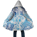 New Zealand Sea Animals Cloak with Maori Koru Tribal Tattoo and Silver Ferns Galaxy Style