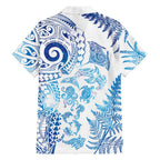 New Zealand Sea Animals Family Matching Mermaid Dress and Hawaiian Shirt with Maori Koru Tribal Tattoo and Silver Ferns Galaxy Style