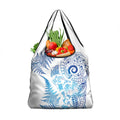 New Zealand Sea Animals Grocery Bag with Maori Koru Tribal Tattoo and Silver Ferns Galaxy Style