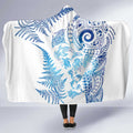 New Zealand Sea Animals Hooded Blanket with Maori Koru Tribal Tattoo and Silver Ferns Galaxy Style