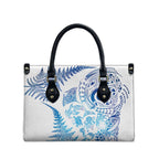 New Zealand Sea Animals Leather Bag with Maori Koru Tribal Tattoo and Silver Ferns Galaxy Style