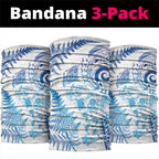 New Zealand Sea Animals Neck Gaiter with Maori Koru Tribal Tattoo and Silver Ferns Galaxy Style