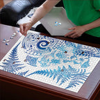 New Zealand Sea Animals Puzzle with Maori Koru Tribal Tattoo and Silver Ferns Galaxy Style