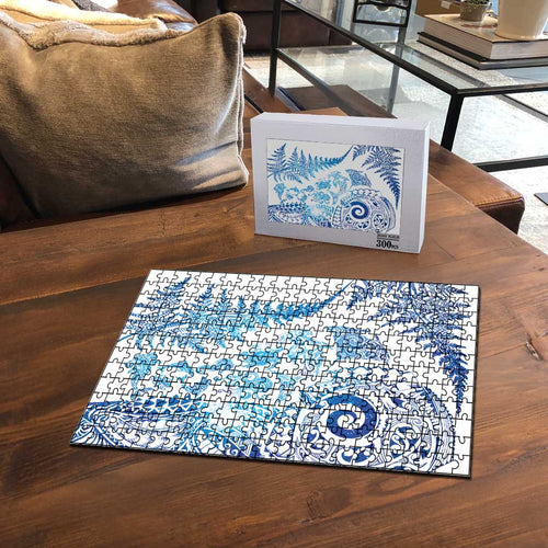 New Zealand Sea Animals Puzzle with Maori Koru Tribal Tattoo and Silver Ferns Galaxy Style