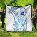 New Zealand Sea Animals Quilt with Maori Koru Tribal Tattoo and Silver Ferns Galaxy Style