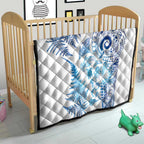 New Zealand Sea Animals Quilt with Maori Koru Tribal Tattoo and Silver Ferns Galaxy Style
