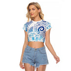 New Zealand Sea Animals Raglan Cropped T Shirt with Maori Koru Tribal Tattoo and Silver Ferns Galaxy Style