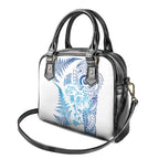 New Zealand Sea Animals Shoulder Handbag with Maori Koru Tribal Tattoo and Silver Ferns Galaxy Style