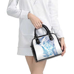 New Zealand Sea Animals Shoulder Handbag with Maori Koru Tribal Tattoo and Silver Ferns Galaxy Style