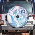 New Zealand Sea Animals Spare Tire Cover with Maori Koru Tribal Tattoo and Silver Ferns Galaxy Style