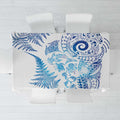 New Zealand Sea Animals Tablecloth with Maori Koru Tribal Tattoo and Silver Ferns Galaxy Style