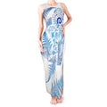 New Zealand Sea Animals Tank Maxi Dress with Maori Koru Tribal Tattoo and Silver Ferns Galaxy Style