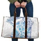 New Zealand Sea Animals Travel Bag with Maori Koru Tribal Tattoo and Silver Ferns Galaxy Style