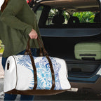 New Zealand Sea Animals Travel Bag with Maori Koru Tribal Tattoo and Silver Ferns Galaxy Style