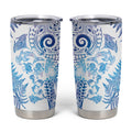 New Zealand Sea Animals Tumbler Cup with Maori Koru Tribal Tattoo and Silver Ferns Galaxy Style