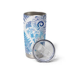 New Zealand Sea Animals Tumbler Cup with Maori Koru Tribal Tattoo and Silver Ferns Galaxy Style