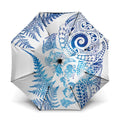 New Zealand Sea Animals Umbrella with Maori Koru Tribal Tattoo and Silver Ferns Galaxy Style