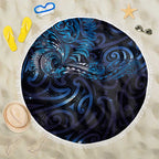 New Zealand New Year-Matariki Beach Blanket Aotearoa Maori Tattoo Galaxy Sky