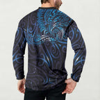New Zealand New Year-Matariki Button Sweatshirt Aotearoa Maori Tattoo Galaxy Sky