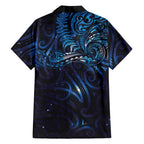 New Zealand New Year-Matariki Family Matching Long Sleeve Bodycon Dress and Hawaiian Shirt Aotearoa Maori Tattoo Galaxy Sky