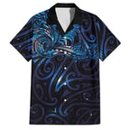 New Zealand New Year-Matariki Family Matching Off Shoulder Short Dress and Hawaiian Shirt Aotearoa Maori Tattoo Galaxy Sky