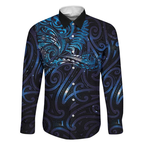 New Zealand New Year-Matariki Family Matching Off Shoulder Short Dress and Hawaiian Shirt Aotearoa Maori Tattoo Galaxy Sky
