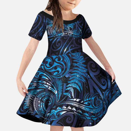 New Zealand New Year-Matariki Family Matching Puletasi and Hawaiian Shirt Aotearoa Maori Tattoo Galaxy Sky