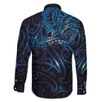 New Zealand New Year-Matariki Family Matching Short Sleeve Bodycon Dress and Hawaiian Shirt Aotearoa Maori Tattoo Galaxy Sky