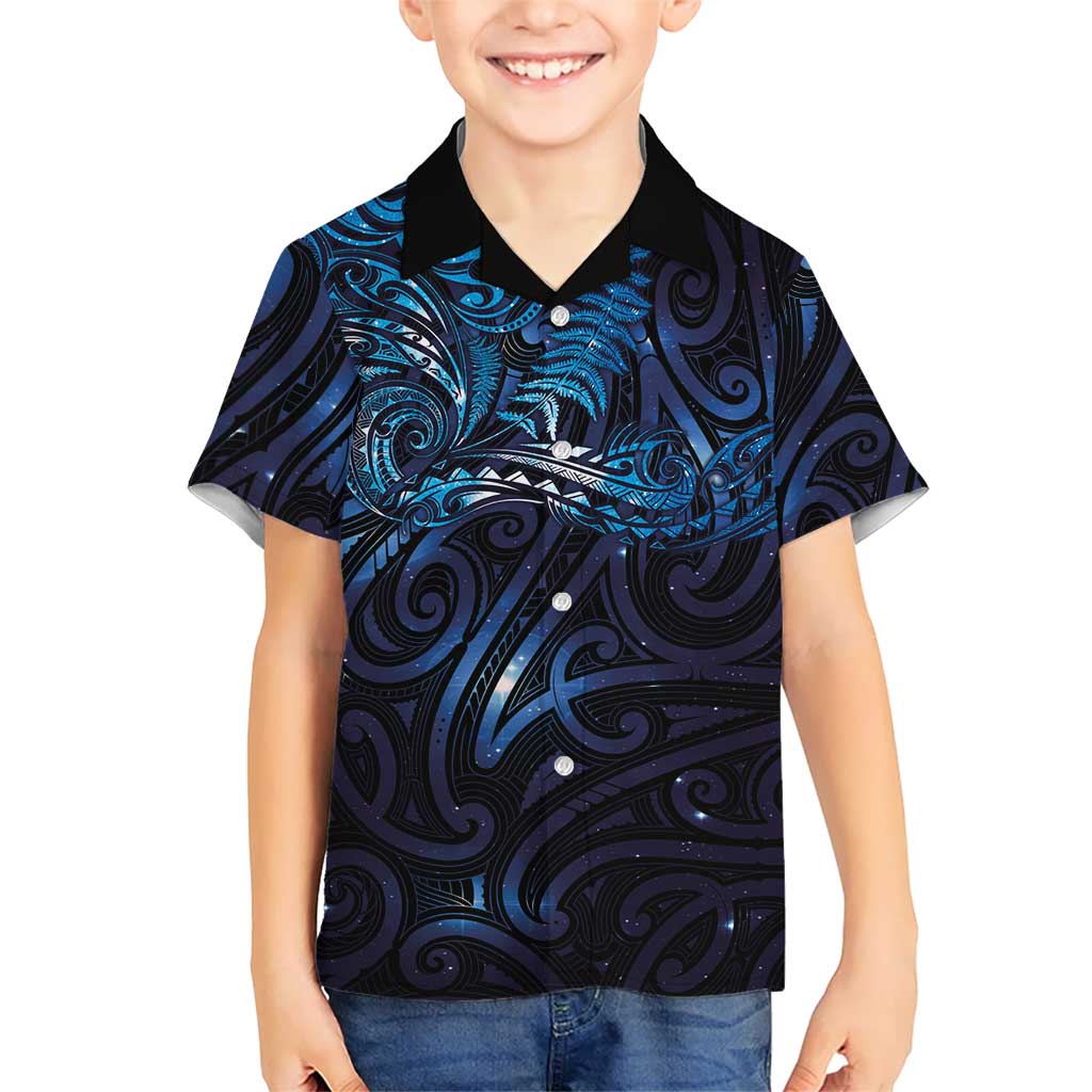 New Zealand New Year-Matariki Kid Hawaiian Shirt Aotearoa Maori Tattoo Galaxy Sky