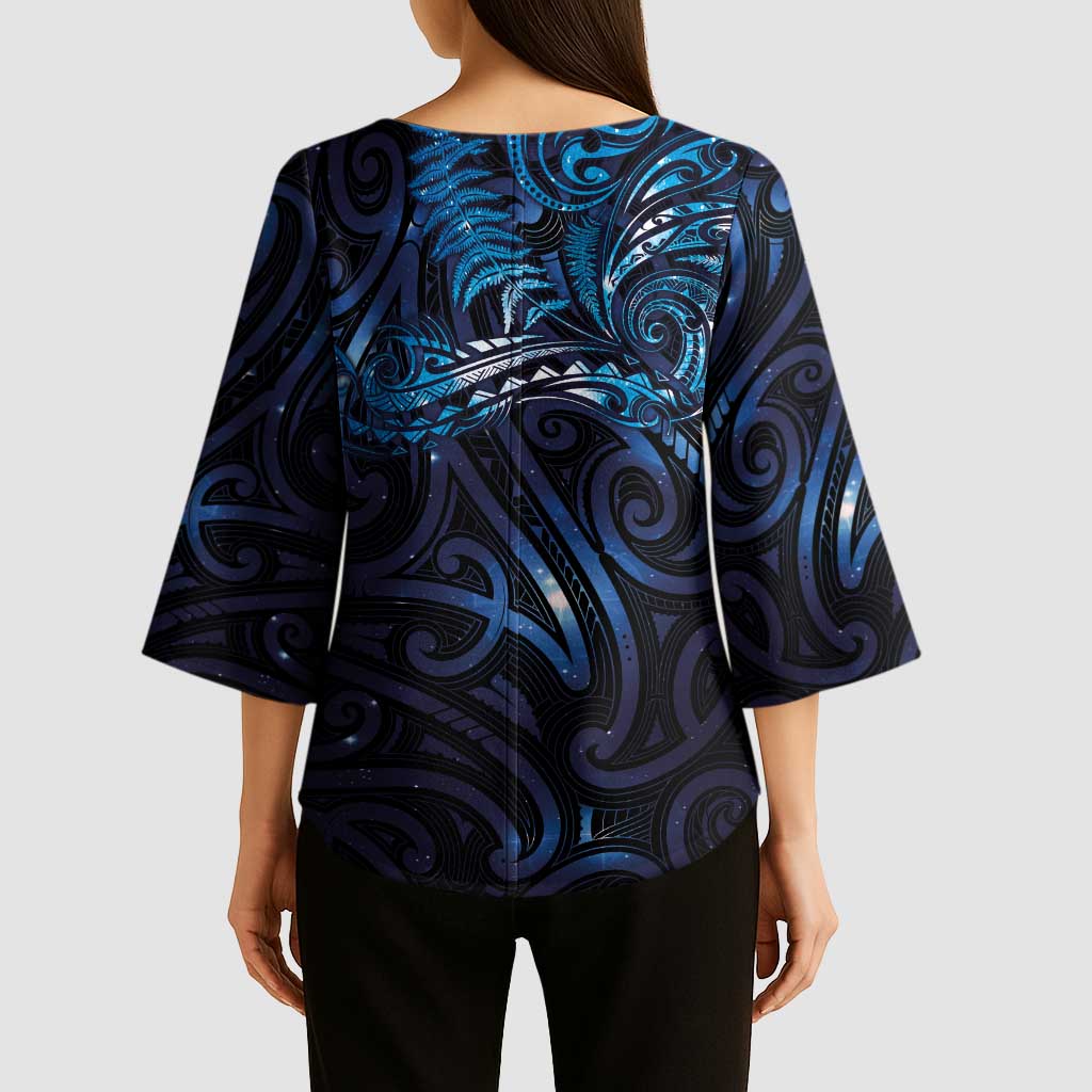 New Zealand New Year-Matariki Kimono Sleeve Blouse Aotearoa Maori Tattoo Galaxy Sky