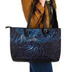 New Zealand New Year-Matariki Leather Tote Bag Aotearoa Maori Tattoo Galaxy Sky