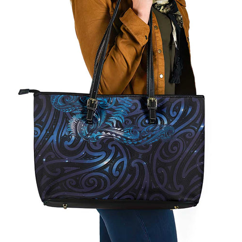 New Zealand New Year-Matariki Leather Tote Bag Aotearoa Maori Tattoo Galaxy Sky