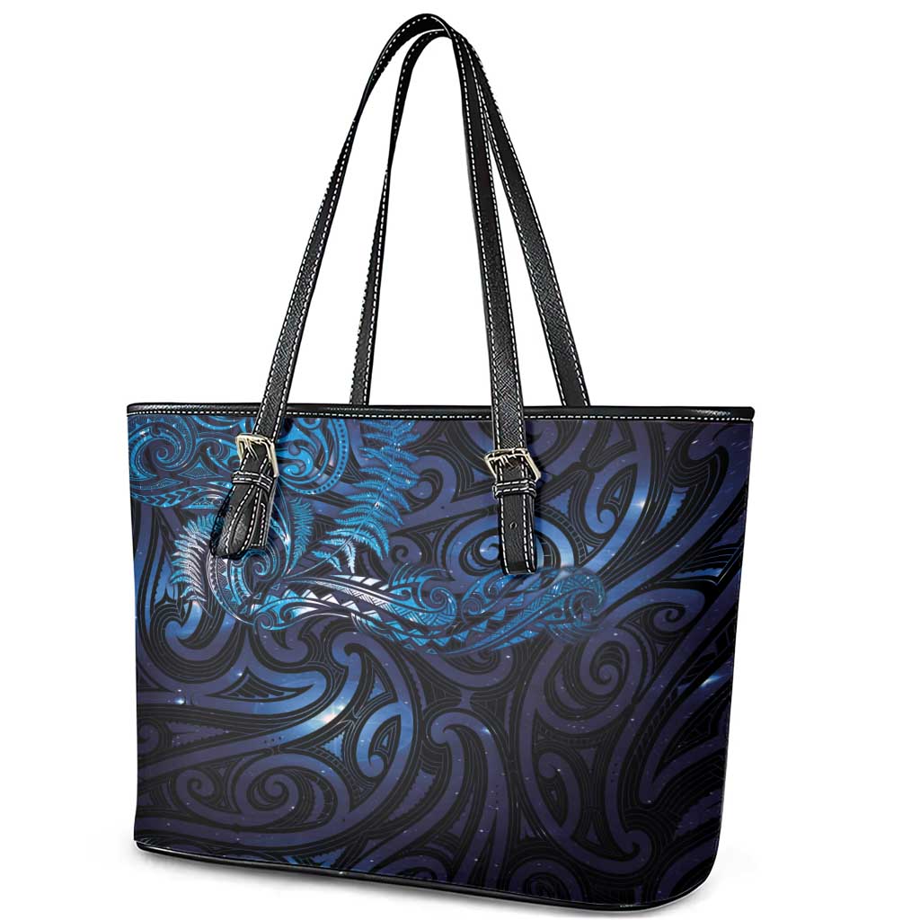 New Zealand New Year-Matariki Leather Tote Bag Aotearoa Maori Tattoo Galaxy Sky