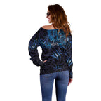 New Zealand New Year-Matariki Off Shoulder Sweater Aotearoa Maori Tattoo Galaxy Sky
