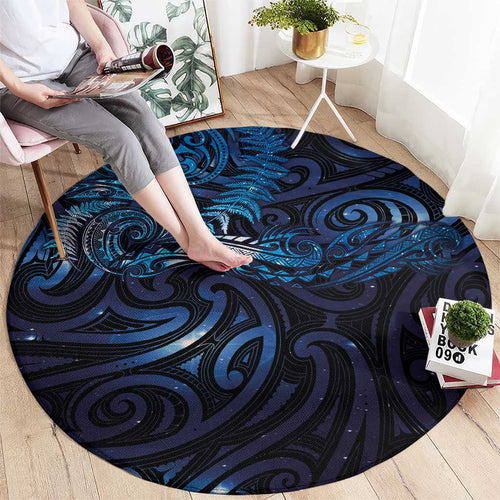 New Zealand New Year-Matariki Round Carpet Aotearoa Maori Tattoo Galaxy Sky