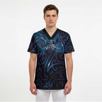 New Zealand New Year-Matariki Scrub Top Aotearoa Maori Tattoo Galaxy Sky