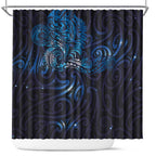 New Zealand New Year-Matariki Shower Curtain Aotearoa Maori Tattoo Galaxy Sky