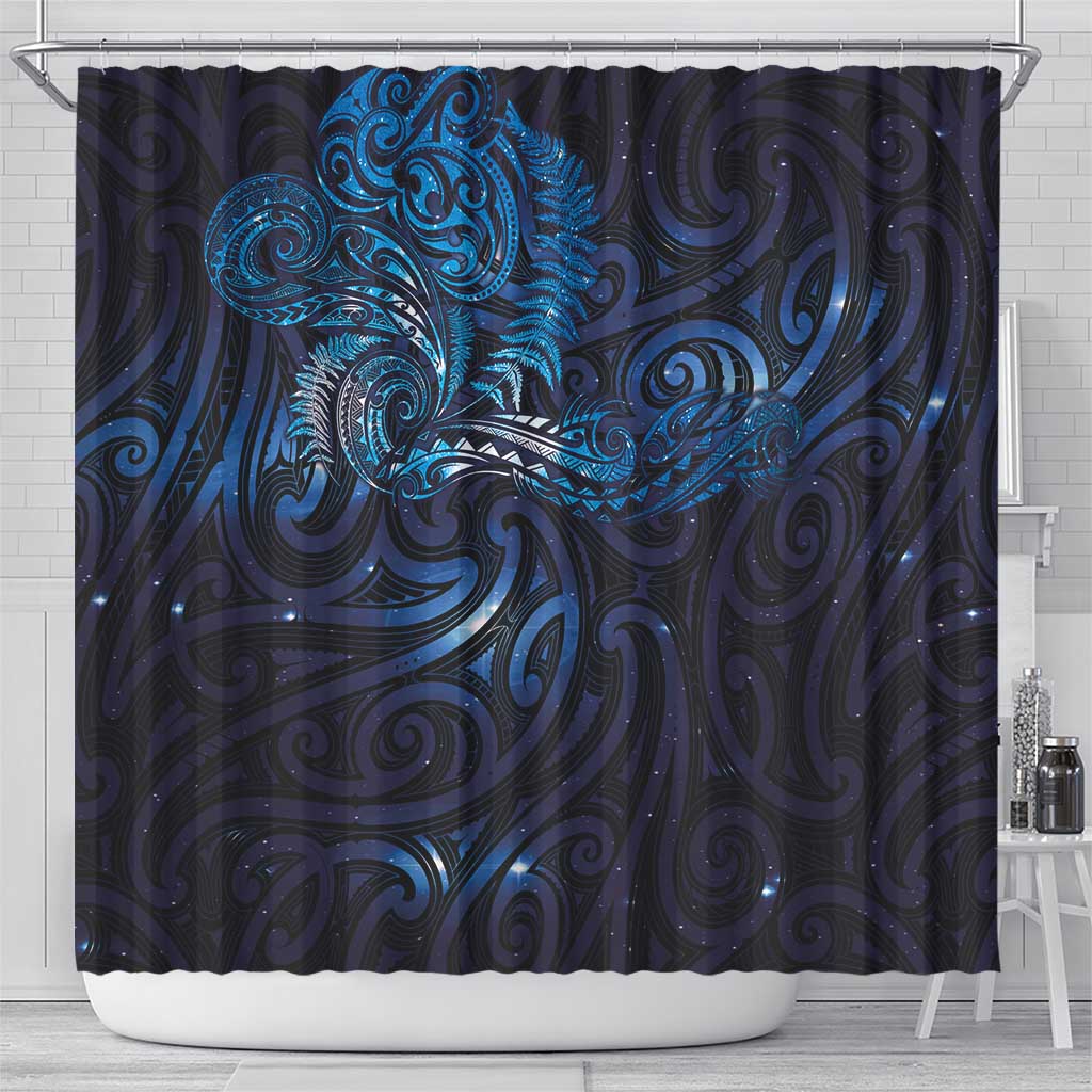 New Zealand New Year-Matariki Shower Curtain Aotearoa Maori Tattoo Galaxy Sky