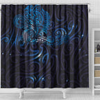 New Zealand New Year-Matariki Shower Curtain Aotearoa Maori Tattoo Galaxy Sky