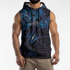 New Zealand New Year-Matariki Sleeveless Hoodie Aotearoa Maori Tattoo Galaxy Sky