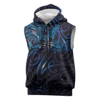 New Zealand New Year-Matariki Sleeveless Zip Hoodie Aotearoa Maori Tattoo Galaxy Sky