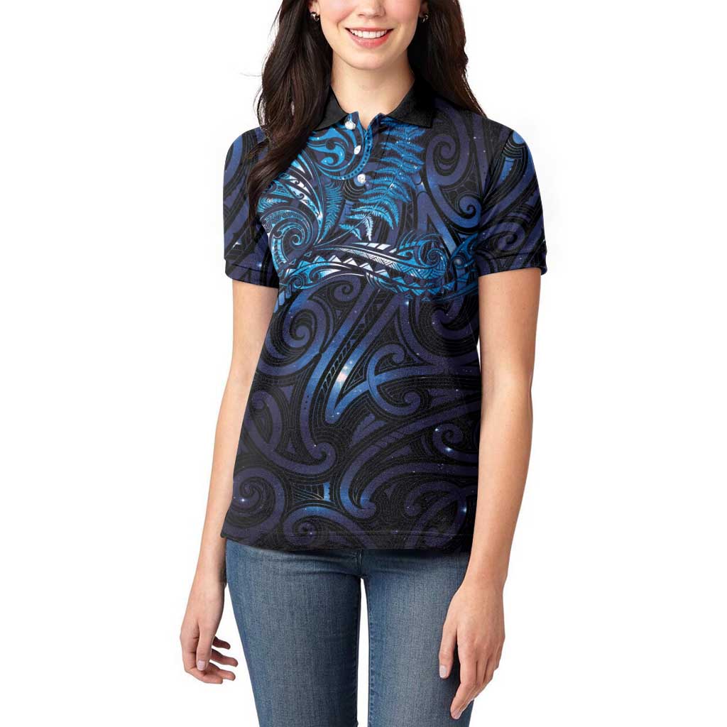 New Zealand New Year-Matariki Women Polo Shirt Aotearoa Maori Tattoo Galaxy Sky