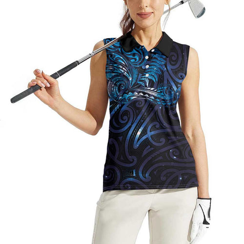 New Zealand New Year-Matariki Women Sleeveless Polo Shirt Aotearoa Maori Tattoo Galaxy Sky