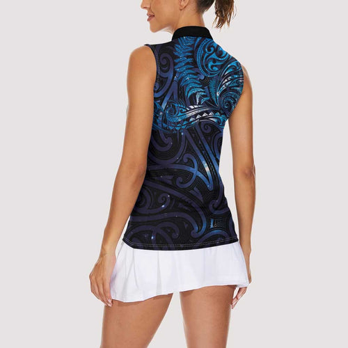 New Zealand New Year-Matariki Women Sleeveless Polo Shirt Aotearoa Maori Tattoo Galaxy Sky