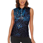New Zealand New Year-Matariki Women Sleeveless Polo Shirt Aotearoa Maori Tattoo Galaxy Sky